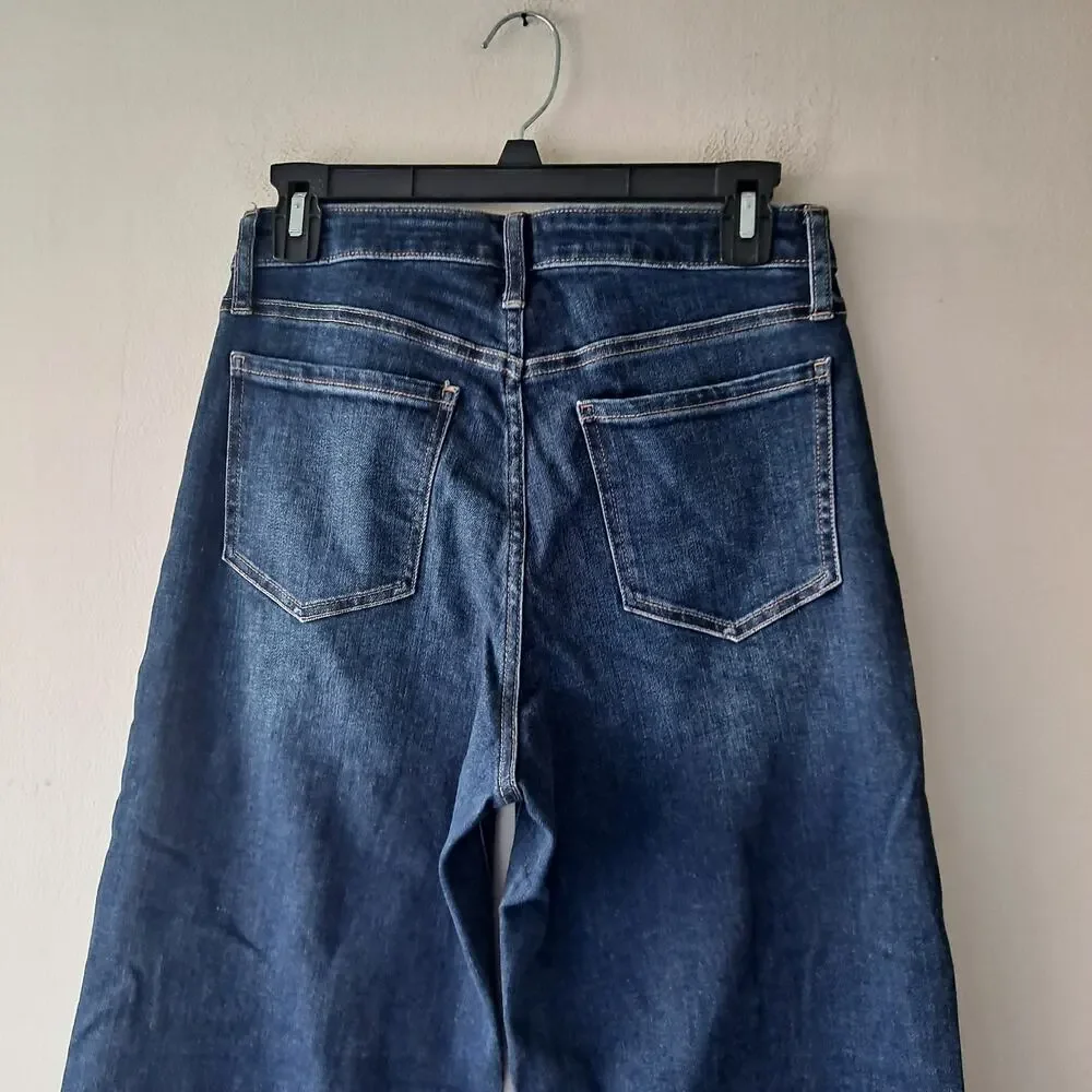 NWOT Bella Stretch Wide Leg Jeans High Rise Denim Midnight Blue Women's Size 29